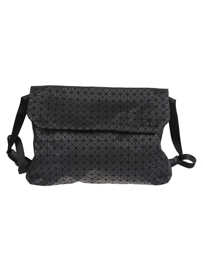 Bao Bao Issey Miyake Geometric Pattern Leather Shoulder Bag With Adjustable Strap In Black