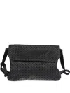 Bao Bao Issey Miyake Geometric Pattern Leather Shoulder Bag With Adjustable Strap In Black