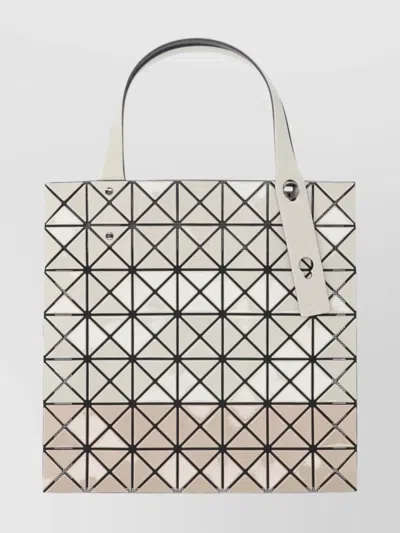 Bao Bao Issey Miyake Geometric Tote Bag Structured Shape Top Handle In White