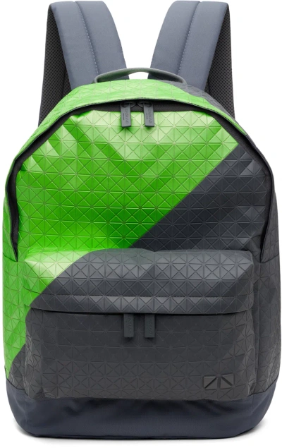 Bao Bao Issey Miyake Gray & Green Daypack Backpack In 61-lt.green