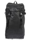 Bao Bao Issey Miyake Geometric Pattern Leather Backpack With Structured Silhouette In Black