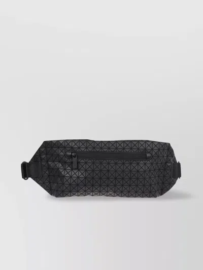 BAO BAO ISSEY MIYAKE LEATHER BELT BAG WITH ADJUSTABLE STRAP AND GEOMETRIC PATTERN