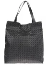 Bao Bao Issey Miyake Spacious Leather Tote With Geometric Triangular Design In Black