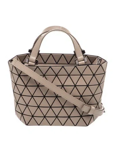 Pre-owned Bao Bao Issey Miyake Leather Top Handle Bag In Neutrals