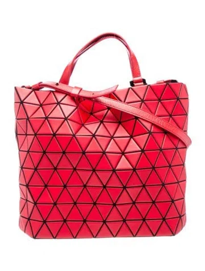 Pre-owned Bao Bao Issey Miyake Leather Top Handle Bag In Red