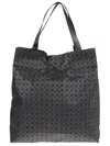 Bao Bao Issey Miyake Spacious Leather Tote With Geometric Triangular Design In Black