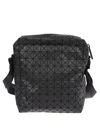 Bao Bao Issey Miyake Geometric Pattern Leather Shoulder Bag With Adjustable Strap In Black