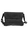 Bao Bao Issey Miyake Geometric Pattern Leather Shoulder Bag With Adjustable Strap In Black