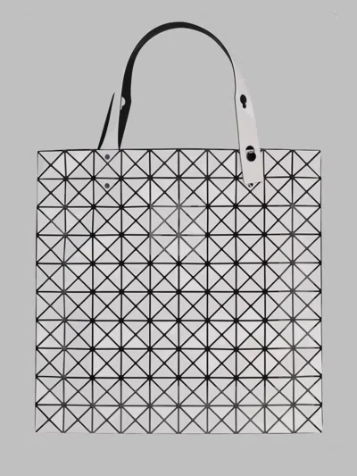 Bao Bao Issey Miyake Mini Tote Handbag With Unique Print Design In White