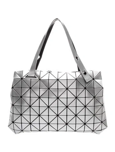 Pre-owned Bao Bao Issey Miyake Pvc Top Handle Bag In Metallic/silver