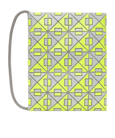 Bao Bao Issey Miyake Triangular Checkered Shoulder Bag In Green