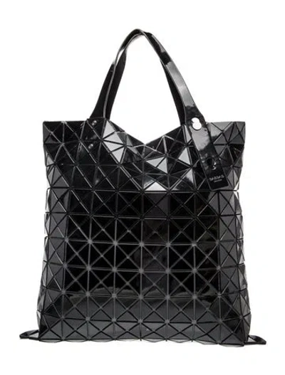 Pre-owned Bao Bao Issey Miyake Vinyl Top Handle Bag In Black