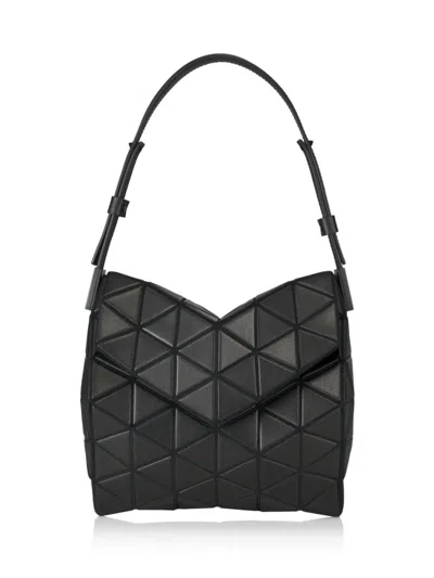 Bao Bao Issey Miyake Women's Combination Torso Faux Leather Shoulder Bag In Black