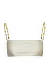 Baobab Alice Embellished Bandeau Bikini Top In White