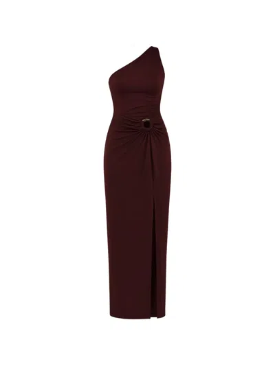 Baobab Allende One-shoulder Maxi Dress In Brown