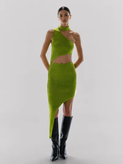 Baobab Ankara Midi Dress In Green