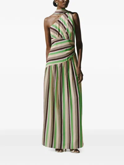 Baobab Ariel One-shoulder Scarf-detail Maxi Dress In Multi