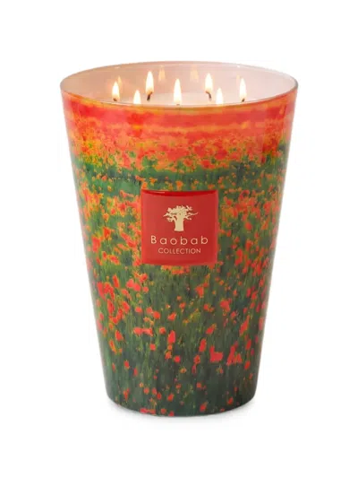 Baobab Arty Flowers Classique Flower-print Candle In Green