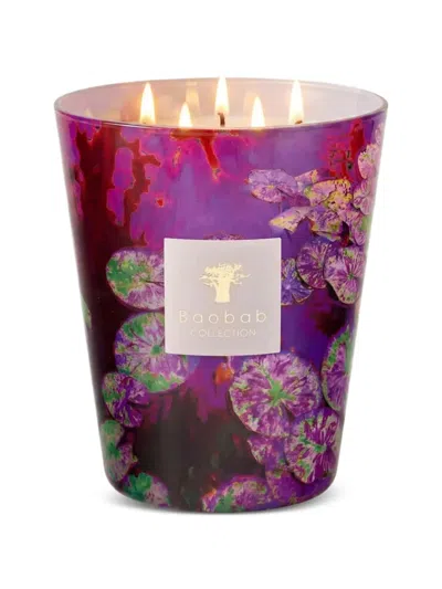 Baobab Arty Flowers Grande Flower-print Candle In Purple