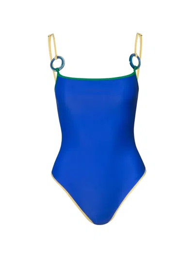 Baobab Assia Ring-detail Swimsuit In Blue