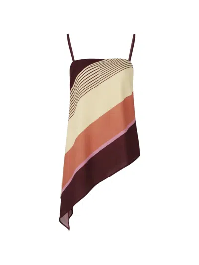 Baobab Asymmetrical-hem Top In Red