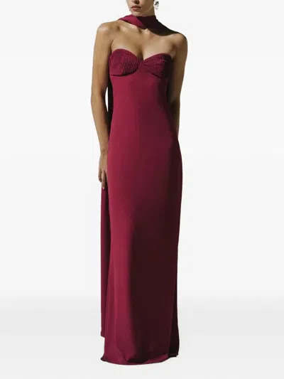 Baobab Athenea Pleated Maxi Dress In Burgundy
