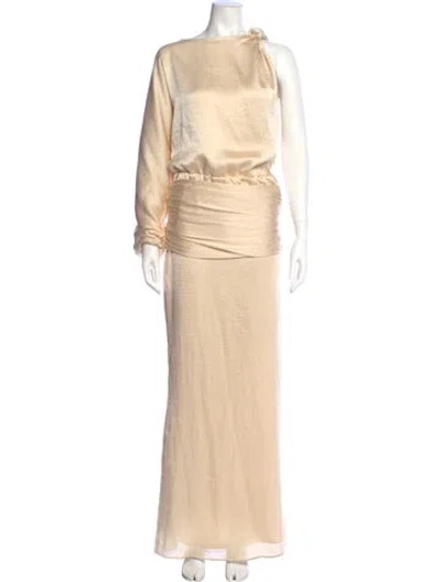 Pre-owned Baobab Bateau Neckline Long Dress In Neutral