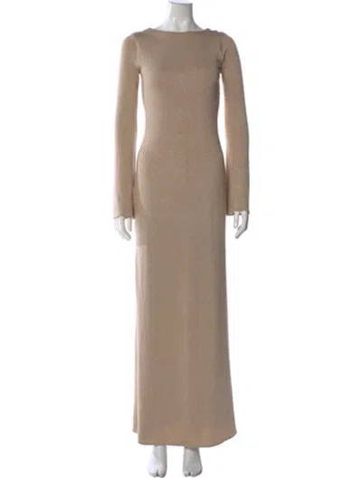 Pre-owned Baobab Bateau Neckline Long Dress In Neutral