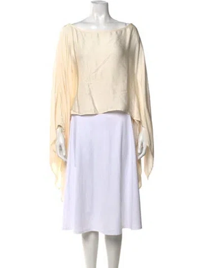 Pre-owned Baobab Bateau Neckline Long Sleeve Top W/ Tags In Neutrals