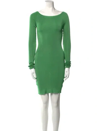 Pre-owned Baobab Bateau Neckline Mini Dress In Green