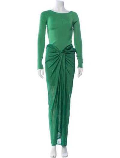 Pre-owned Baobab Bateau Neckline Mini Dress In Green