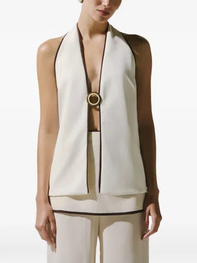 Baobab Bianca Ring-detail Blouse In Neutral