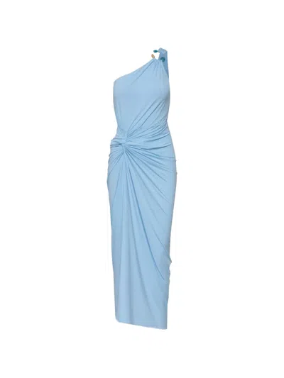 Baobab Canoa One-shoulder Knot Maxi Dress In Brown