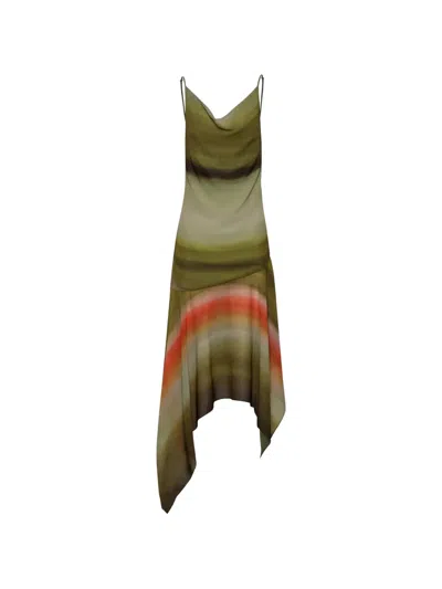 Baobab Carlota Asymmetrical Maxi Dress In Green
