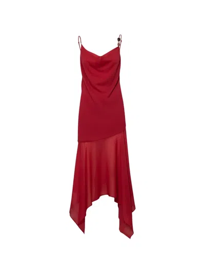 Baobab Carlota Asymmetrical Midi Dress In Red
