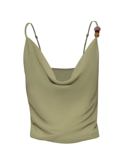 Baobab Carlota Stone-embellished Top In Green