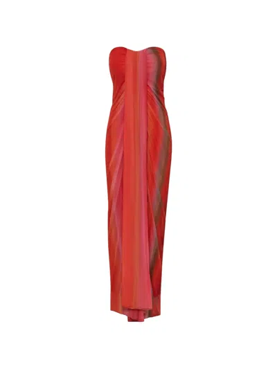Baobab Cascading Slit Maxi Dress In Multi