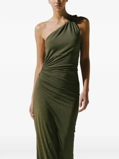 Baobab Celele One-shoulder Ruched Maxi Dress In White