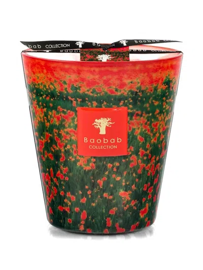 Baobab Collection Arty Flowers Poppies Candle In Red
