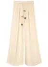 Baobab Collection Cala Wide-leg Satin Trousers In Cream
