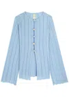 Baobab Collection Corsica Pointelle-knit Top In Light Blue