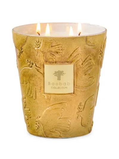 Baobab Collection Dove Embossed Ceramic Scented Candle (16cm) In Gold