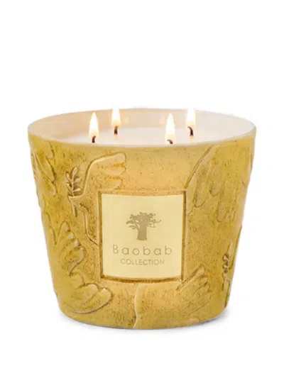 Baobab Collection Dove Embossed Glass-vessel Candle (10cm) In Yellow