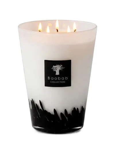 Baobab Collection Feathers Candle In White