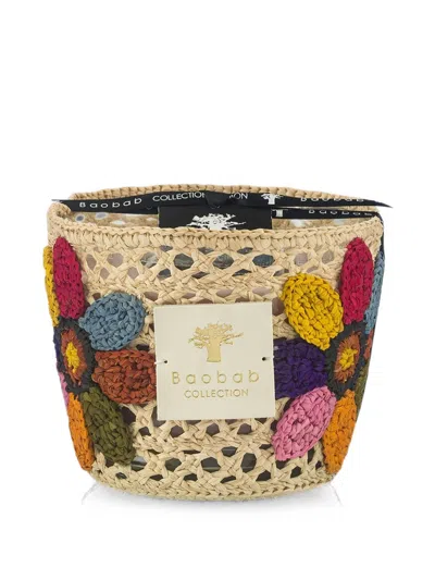 Baobab Collection Girasol Hand-braided Raffia Candle In Multi