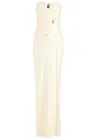 Baobab Collection Ile Ruched Satin-jersey Maxi Dress In White