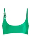 Baobab Collection Itala Metallic Bikini Top In Green