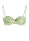 Baobab Collection Lula Ruched Bikini Top In Light Green