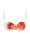 Baobab Collection Lula Ruched Bikini Top In Orange