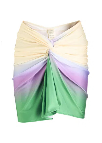 Baobab Collection Maple Pareo Knotted Satin-jersey Mini Skirt In White